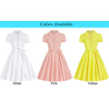 Grace Karin Lapel Collar Nylon-Coton à manches courtes Womens Summer Dress Années 1950 Vintage Retro Robes CL008946-3